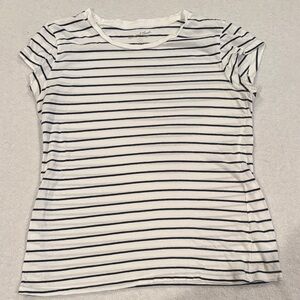 Madewell Navy and White Striped Tee